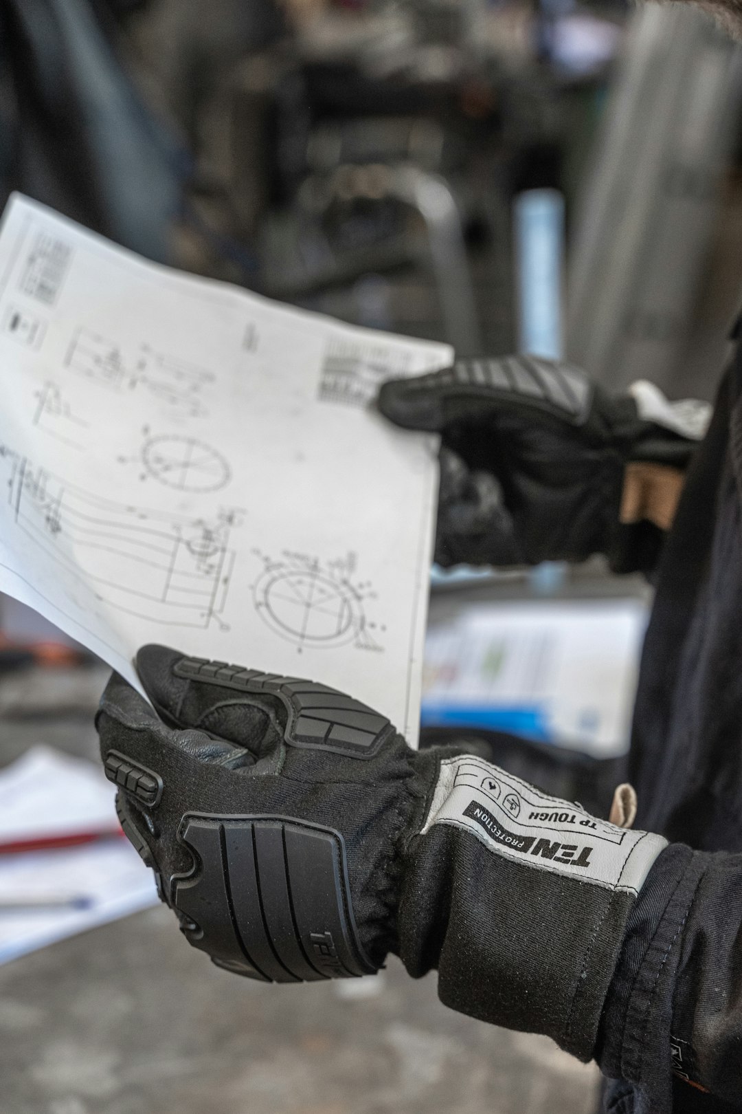 a-gloved-hand-holding-a-sign-j42n7i4gnda